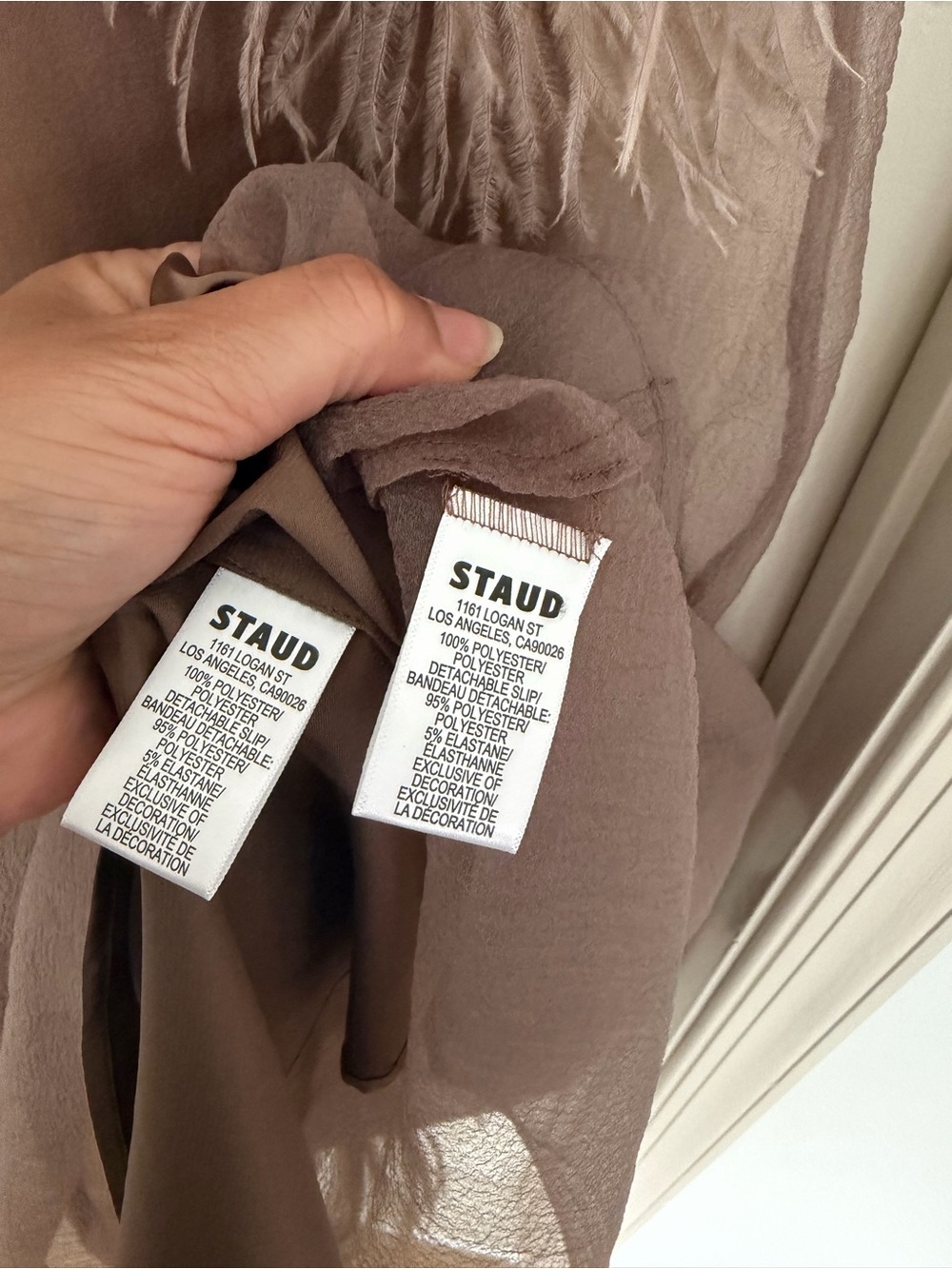 STAUD Taupe Albee Truffle Organza Maxi Dress Size Small - Picture 5 of 10